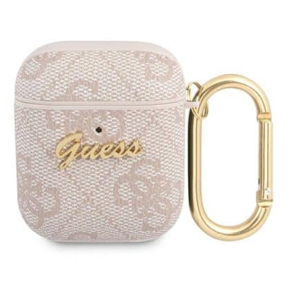 Guess GUA24GSMP Θήκη για AirPods 1/2 ροζ 4G Script Metal Collection