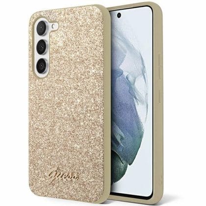 Guess Glitter Script - θήκη για Samsung Galaxy S24+ - Χρυσό