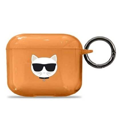 Karl Lagerfeld KLA3UCHFO κάλυμμα για AirPods 3 Choupette πορτοκαλί