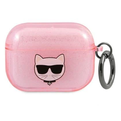 Karl Lagerfeld KLA3UCHGP κάλυμμα για AirPods 3 Glitter Choupette ροζ