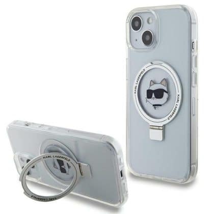 Karl Lagerfeld Ring Stand Choupette Head MagSafe - θήκη για Apple iPhone 15 Plus / 14 - Λευκό