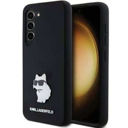 Karl Lagerfeld Silicone Choupette Metal Pin - Samsung Galaxy S24 - Μαύρο