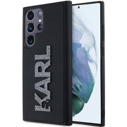 Karl Lagerfeld 3D Rubber Glitter Logo - θήκη για Samsung Galaxy S24 Ultra - Μαύρο