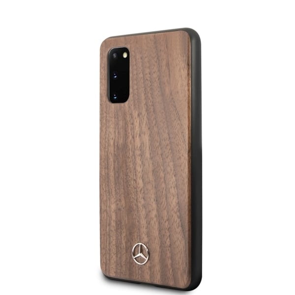 Mercedes Brown Wood Line Walnut - θήκη για Samsung Galaxy S20 - Καφέ - Image 2