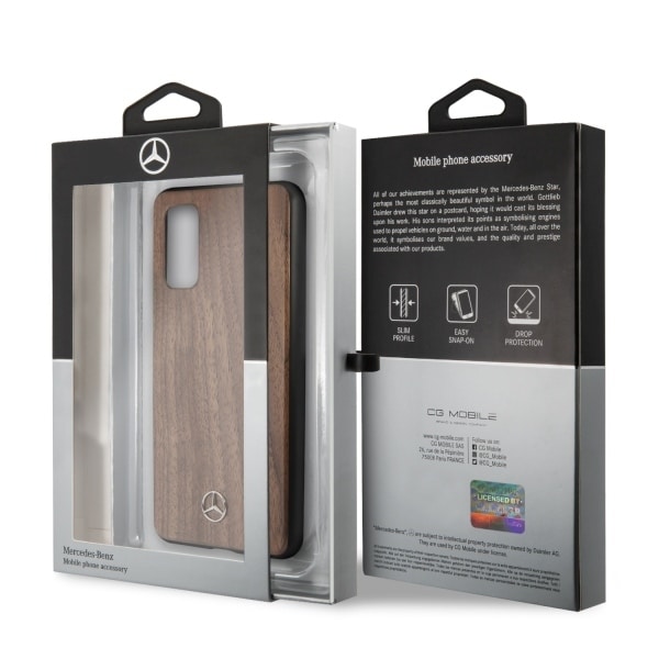 Mercedes Brown Wood Line Walnut - θήκη για Samsung Galaxy S20 - Καφέ - Image 7