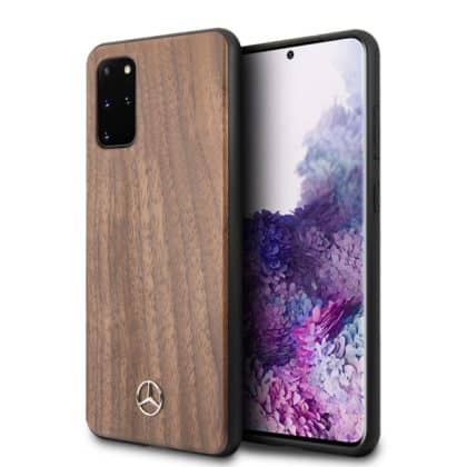 Mercedes Brown Wood Line Walnut - θήκη για Samsung Galaxy S20+ - Καφέ