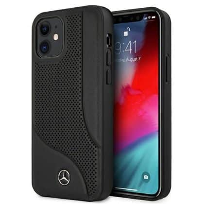 Mercedes Leather Perforated Area - θήκη για Apple iPhone 12 mini - Μαύρο