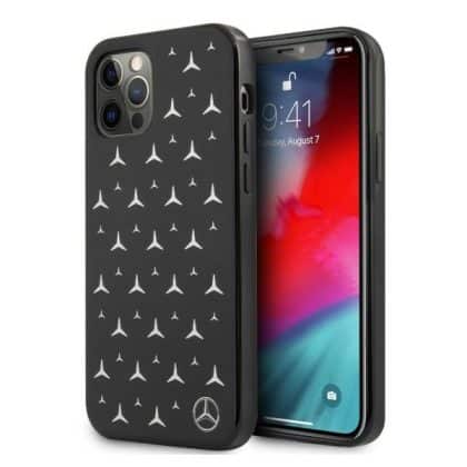 Mercedes Silver Stars Pattern - θήκη για Apple iPhone 12 Pro Max - Μαύρο