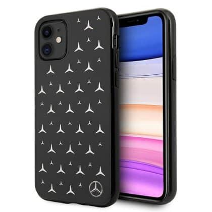 Mercedes Silver Stars Pattern - θήκη για Apple iPhone 11 - Μαύρο
