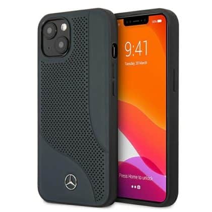 Mercedes Leather Perforated Area - θήκη για Apple iPhone 13 mini - Μπλε