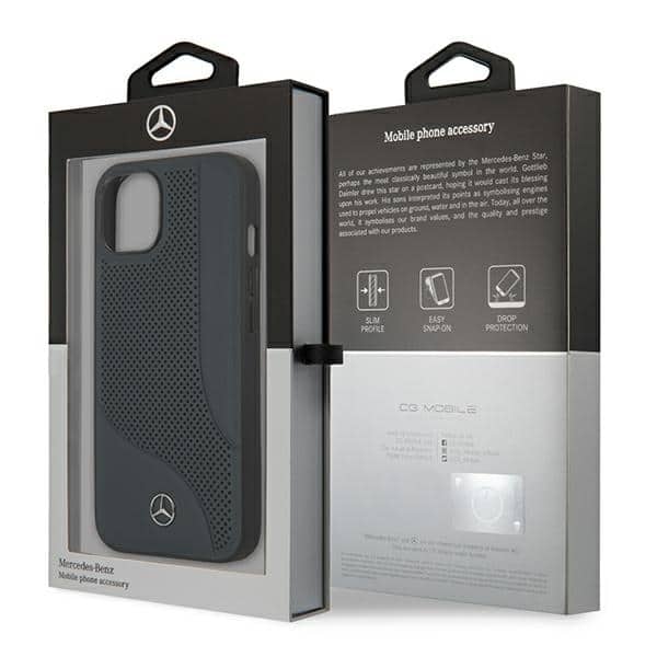 Mercedes Leather Perforated Area - θήκη για Apple iPhone 13 mini - Μπλε - Image 8
