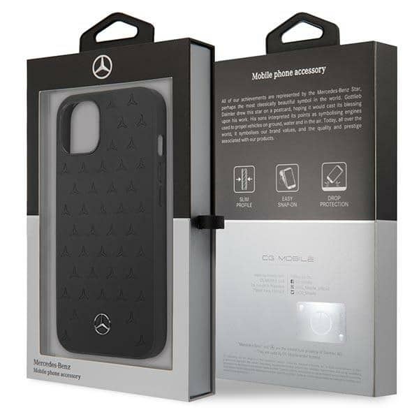 Mercedes Leather Stars Pattern - θήκη για Apple iPhone 13 mini - Μαύρο - Image 8