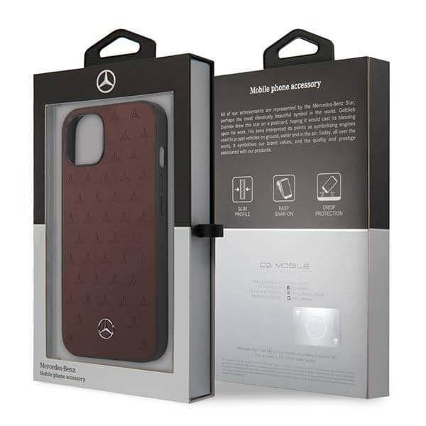 Mercedes Leather Stars Pattern - θήκη για Apple iPhone 13 mini - Κόκκινο - Image 8