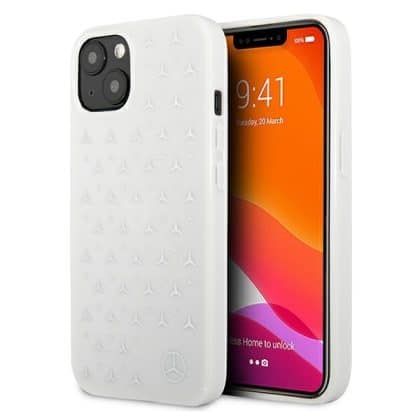 Mercedes Silver Stars Pattern - θήκη για Apple iPhone 13 mini - Λευκό