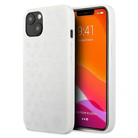 Mercedes Silver Stars Pattern - θήκη για Apple iPhone 13 - Λευκό