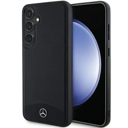 Mercedes Leather Textured & Plain MagSafe - θήκη για Samsung Galaxy S24+ - Μαύρο