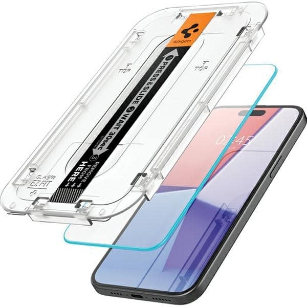Spigen Glas.TR iPhone 15 6.1" "EZ FIT" 2 τεμ. διαφανές τζάμι ανθεκτικό AGL06903 - Image 2