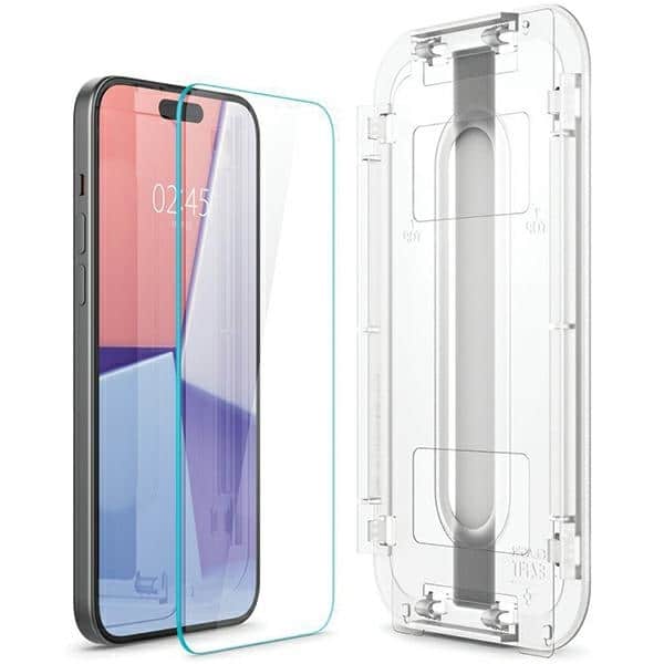 Spigen Glas.TR iPhone 15 6.1" "EZ FIT" 2 τεμ. διαφανές τζάμι ανθεκτικό AGL06903 - Image 3