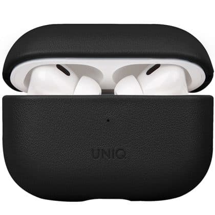 UNIQ θήκη Terra AirPods Pro 2ης γενιάς. Γνήσιο Δέρμα (2022/2023) μαύρο/dallas black