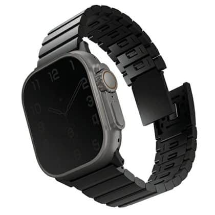 UNIQ pasek Strova Mag Apple Watch 42/44/ 45/49mm Series 1/2/3/4/5/6/7/8/9/10/SE/SE2/Ultra/Ultra 2 Stainless Steel czarny/midnight black