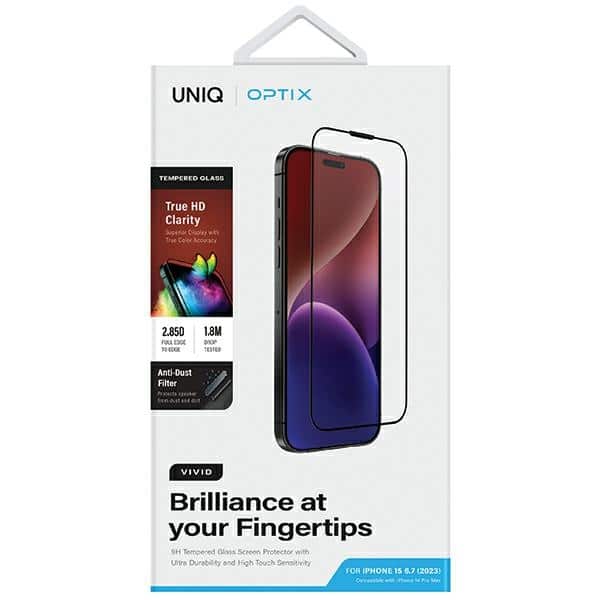 UNIQ Optix Vivid Σαφές ενισχυμένο γυαλί για iPhone 15 Plus 6.7" με εφαρμογέα - Image 6
