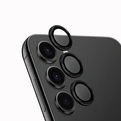 UNIQ Optix Aluminium Camera Lens Protector Sam S24+ S926 μαύρο μεσάνυχτα προστατευτικό γυαλί φακού μηχανής με εφαρμογέα