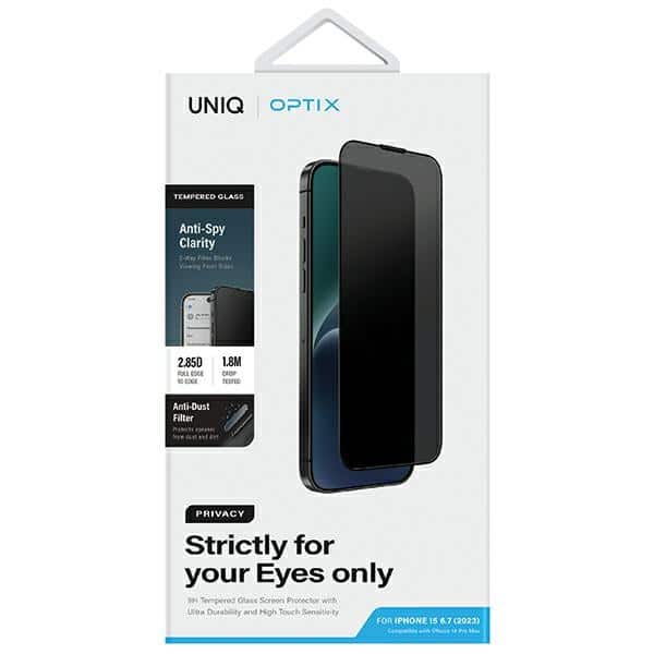 UNIQ Optix Privacy iPhone 15 Plus 6.7" προστατευτικό γυαλί απορρήτου με εφαρμογέα - Image 6