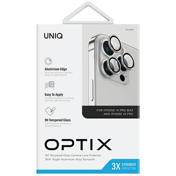 UNIQ Optix Προστατευτικό Φακού Κάμερας από Αλουμίνιο για iPhone 14 Pro 6.1" / 14 Pro Max 6.7" sterling silver με εφαρμογέα - Image 3