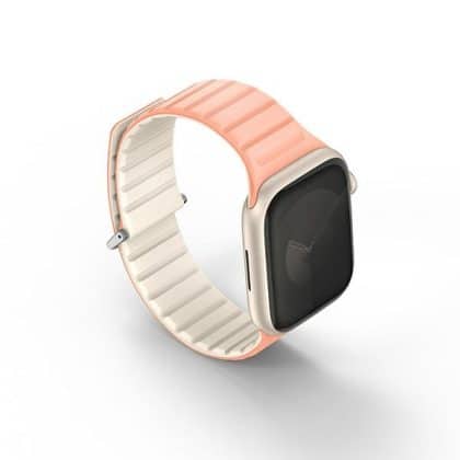 UNIQ pasek Revix Evo Apple Watch Series 1/2/3/4/5/6/7/8/9/SE/SE2 38/40/41mm Reversible Magnetic różowo-biały/crepe pink-ivory