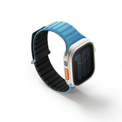 UNIQ pasek Revix Evo Apple Watch Series 1/2/3/4/5/6/7/8/9/SE/SE2/Ultra/Ultra2 42/44/45/49mm Reversible Magnetic niebiesko-czarny/pacific blue-black