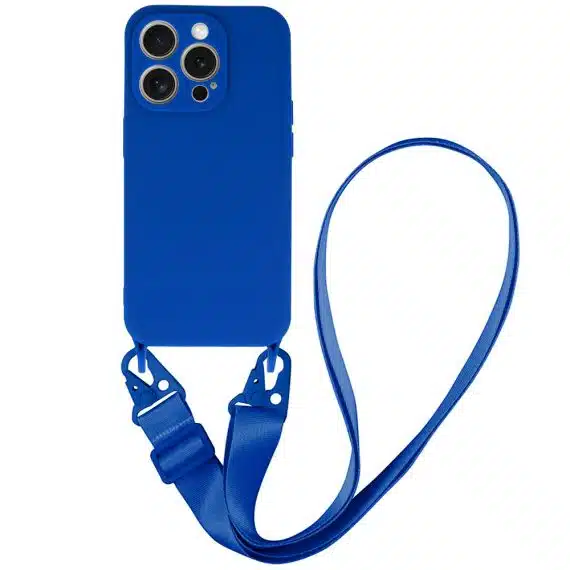 Θήκη Σιλικόνης με Λουράκι για Iphone 15 Plus σχέδιο 2 μπλε