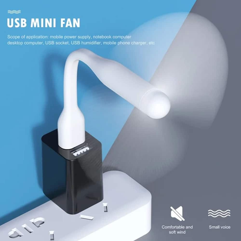 Techsuit - Μίνι Ανεμιστήρας USB (TUF1) - Φορητός, Ευέλικτος, Καμπύλος, 5V - Μπλε - Image 8