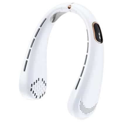 Techsuit - Φορητός Ανεμιστήρας Λαιμού (H6) - USB, Επαναφορτιζόμενος, Ρυθμιζόμενος, Ψηφιακή Οθόνη - Λευκό