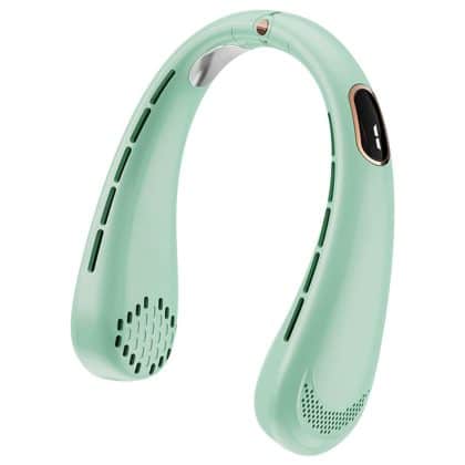 Techsuit - Φορητός Ανεμιστήρας Λαιμού (H6) - USB, Επαναφορτιζόμενος, Ρυθμιζόμενος, Ψηφιακή Οθόνη - Πράσινο