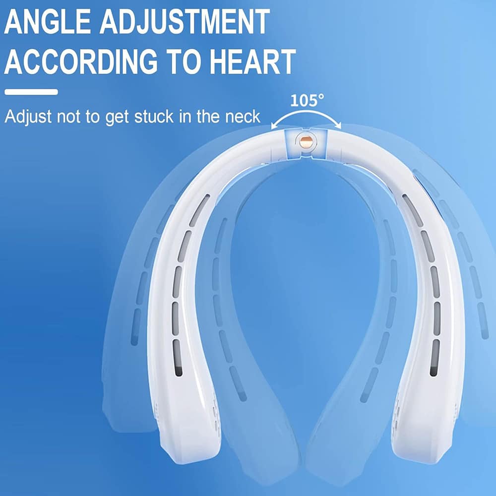 Techsuit - Φορητός Ανεμιστήρας Λαιμού (H6) - USB, Επαναφορτιζόμενος, Ρυθμιζόμενος, Ψηφιακή Οθόνη - Μπλε - Image 3