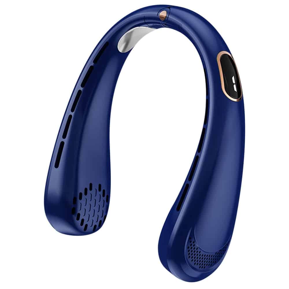Techsuit - Φορητός Ανεμιστήρας Λαιμού (H6) - USB, Επαναφορτιζόμενος, Ρυθμιζόμενος, Ψηφιακή Οθόνη - Μπλε - Image 2