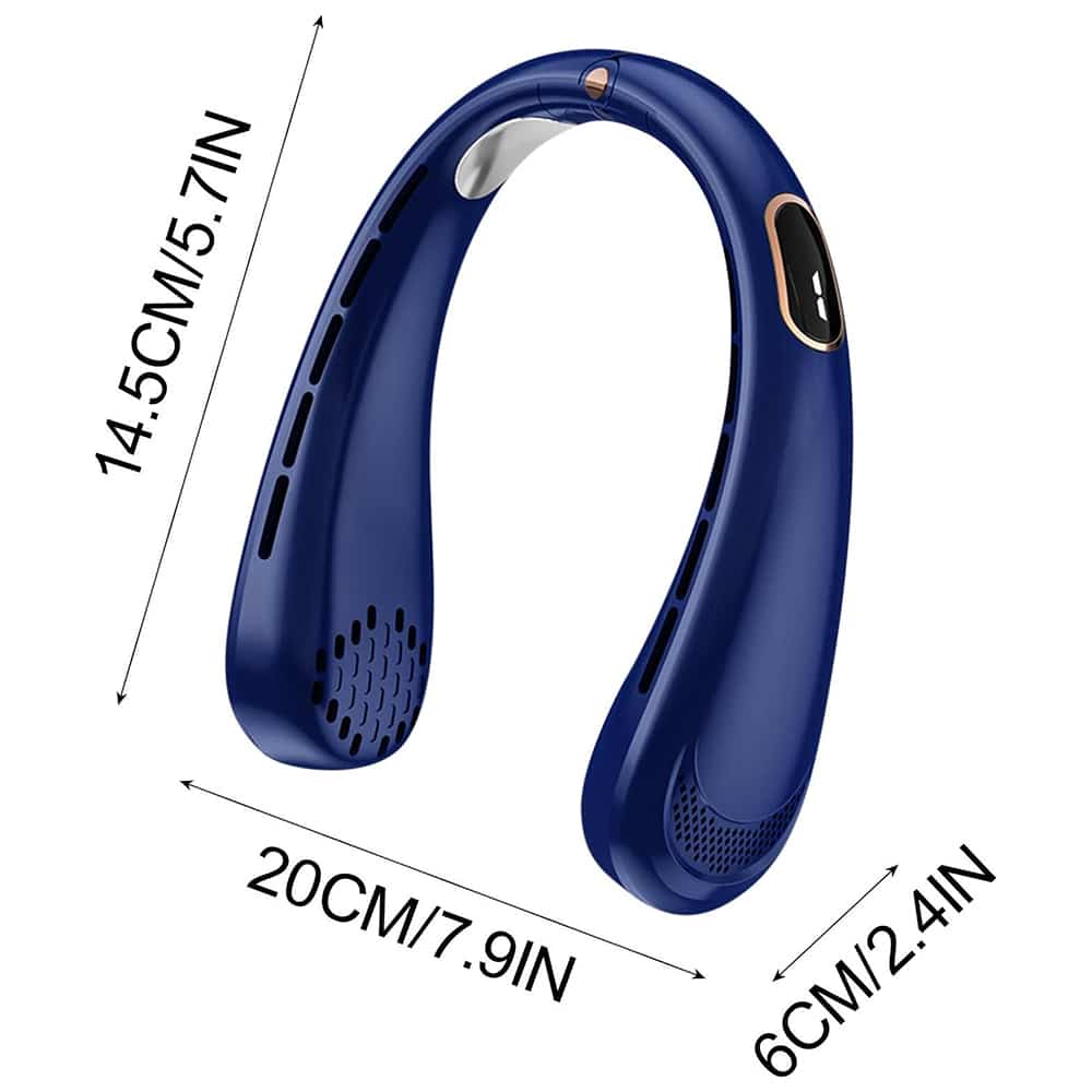 Techsuit - Φορητός Ανεμιστήρας Λαιμού (H6) - USB, Επαναφορτιζόμενος, Ρυθμιζόμενος, Ψηφιακή Οθόνη - Μπλε - Image 7