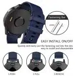 Techsuit - Watchband 20mm (W006) - Samsung Galaxy Watch 4/5/Active 2, Huawei Watch GT 3 (42mm)/GT 3 Pro (43mm) - Blue - Image 7