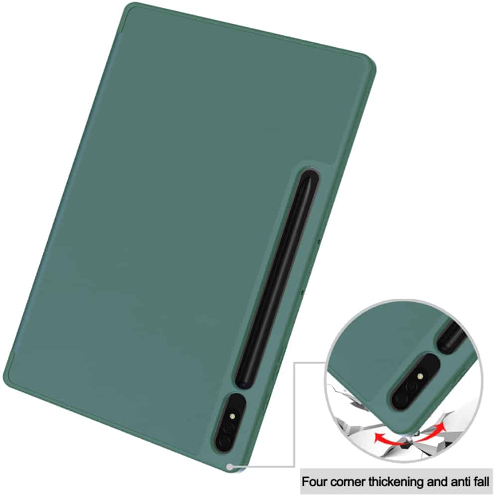 Techsuit - Flex Trifold (with Pencil Holder) - Samsung Galaxy Tab S7 Plus / S8 Plus - Green - Image 2