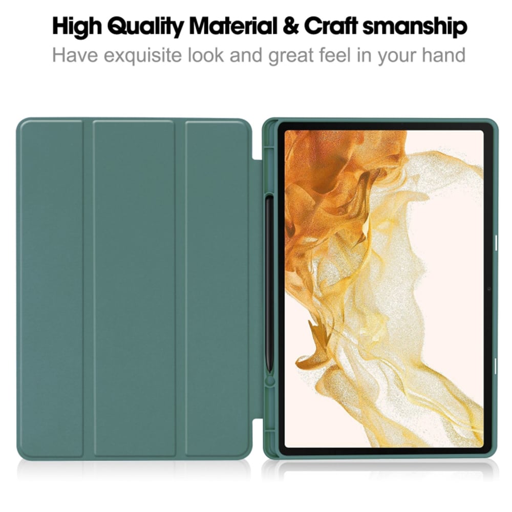 Techsuit - Flex Trifold (with Pencil Holder) - Samsung Galaxy Tab S7 Plus / S8 Plus - Green - Image 4