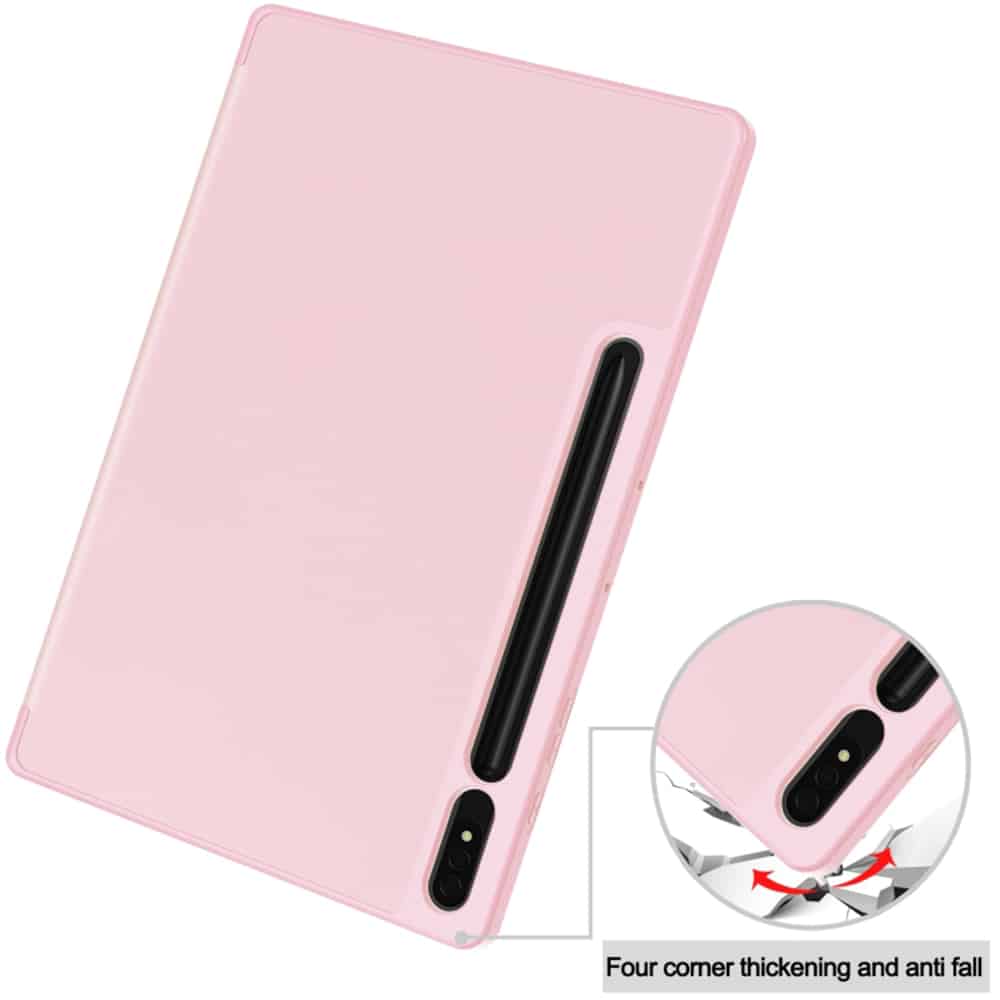 Techsuit - Flex Trifold (with Pencil Holder) - Samsung Galaxy Tab S7 Plus / S8 Plus - Pink - Image 2