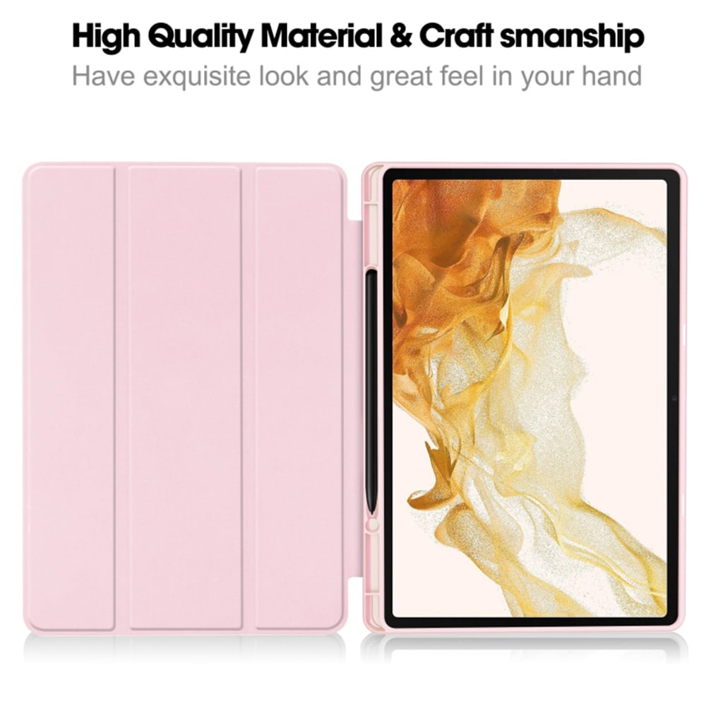 Techsuit - Flex Trifold (with Pencil Holder) - Samsung Galaxy Tab S7 Plus / S8 Plus - Pink - Image 3
