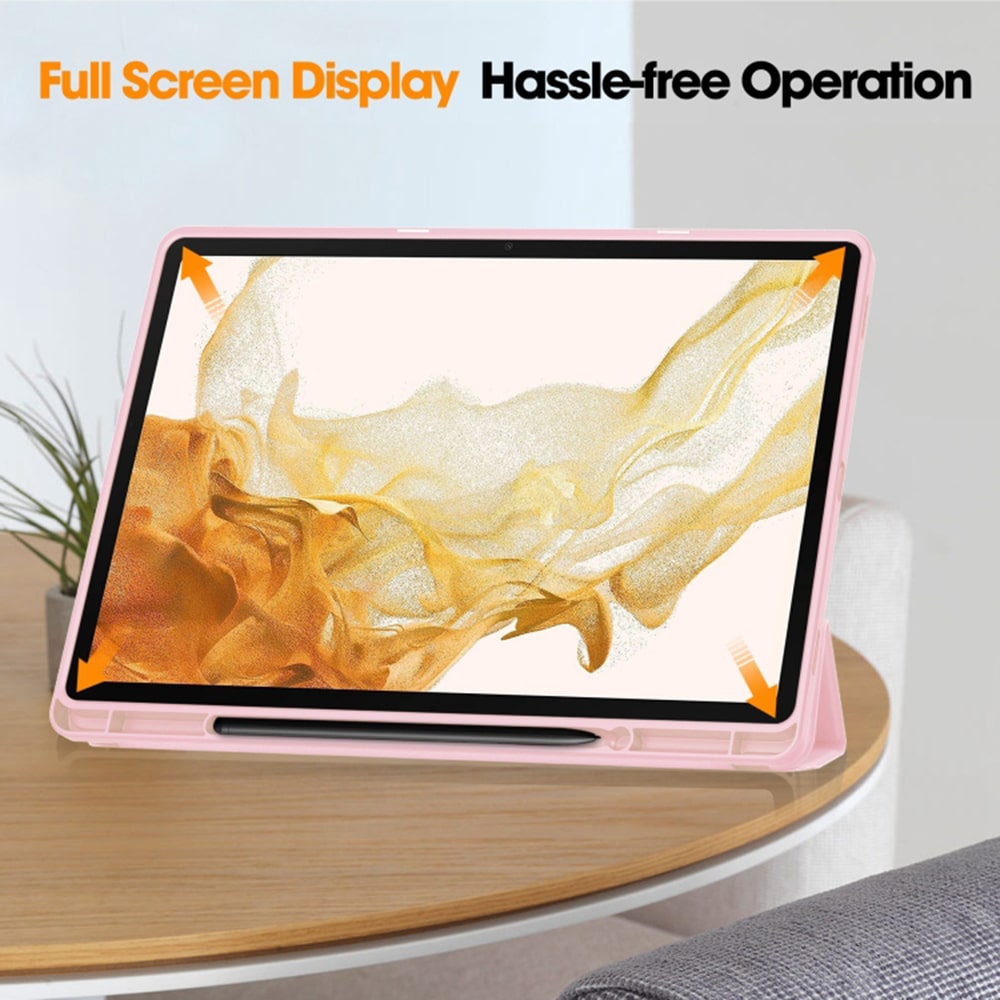 Techsuit - Flex Trifold (with Pencil Holder) - Samsung Galaxy Tab S7 Plus / S8 Plus - Pink - Image 5
