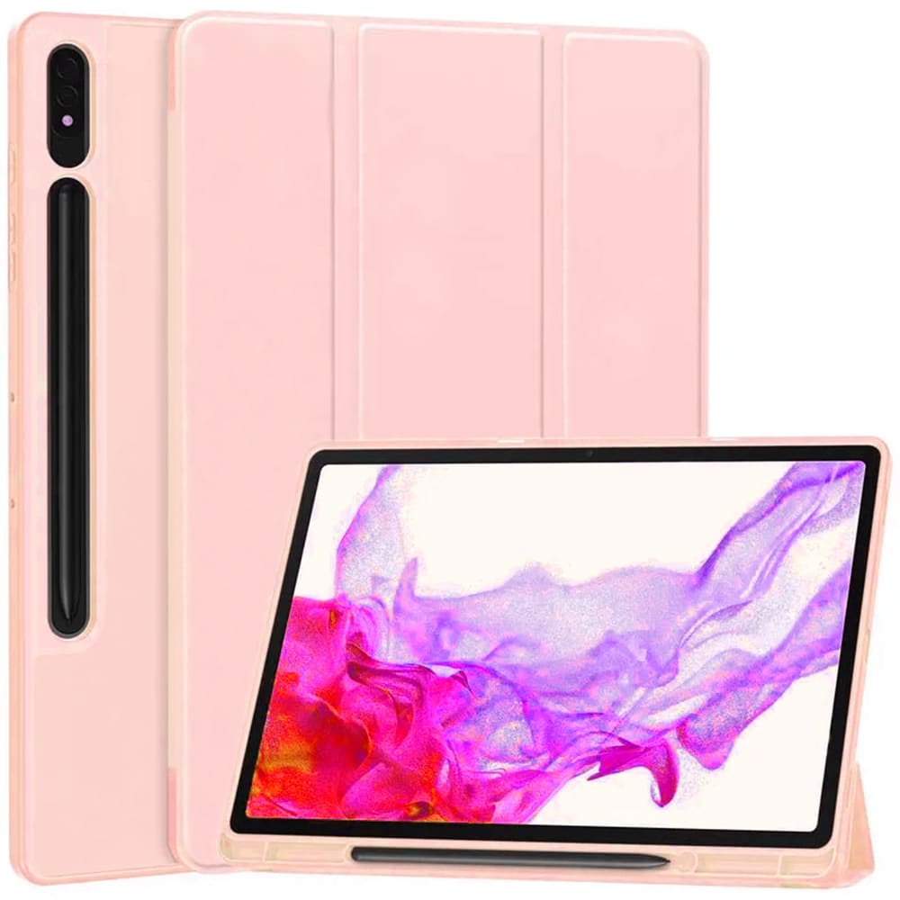 Techsuit - Flex Trifold (with Pencil Holder) - Samsung Galaxy Tab S7 Plus / S8 Plus - Pink - Image 7