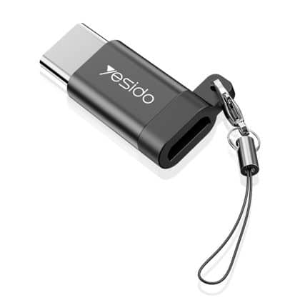 Yesido - Προσαρμογέας OTG (GS04) - από Micro-USB σε Type-C, Plug & Play, 480Mbps - Μαύρο