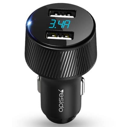 Yesido - Φορτιστής Αυτοκινήτου (Y31) - 2x USB, Οθόνη LED, QC 3.0, 18W, 3A - Μαύρος
