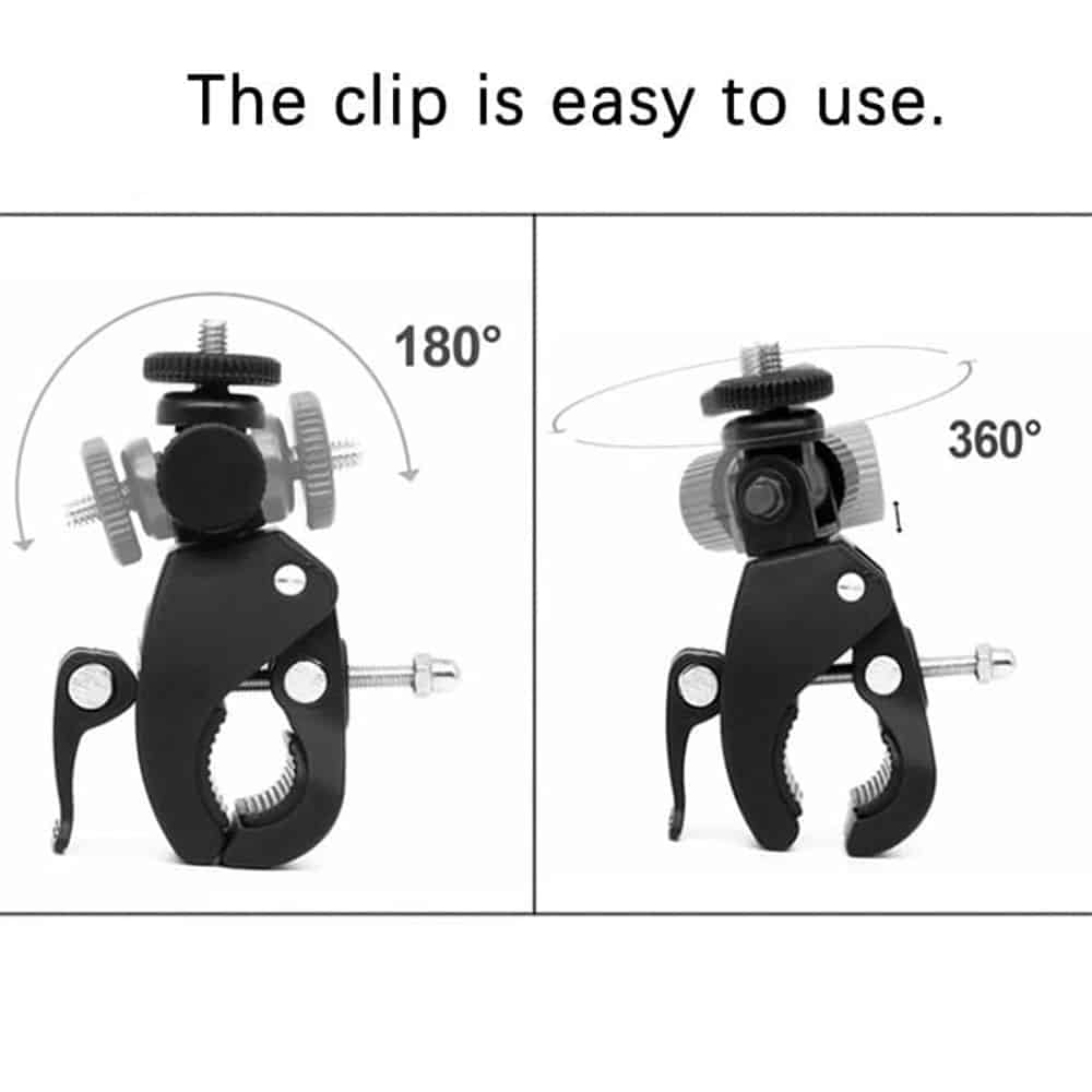Techsuit - Mount for Handlebar (CAL07) - for GoPro Action Camera, with 1/4" Screw Compatibility - Black - Image 6