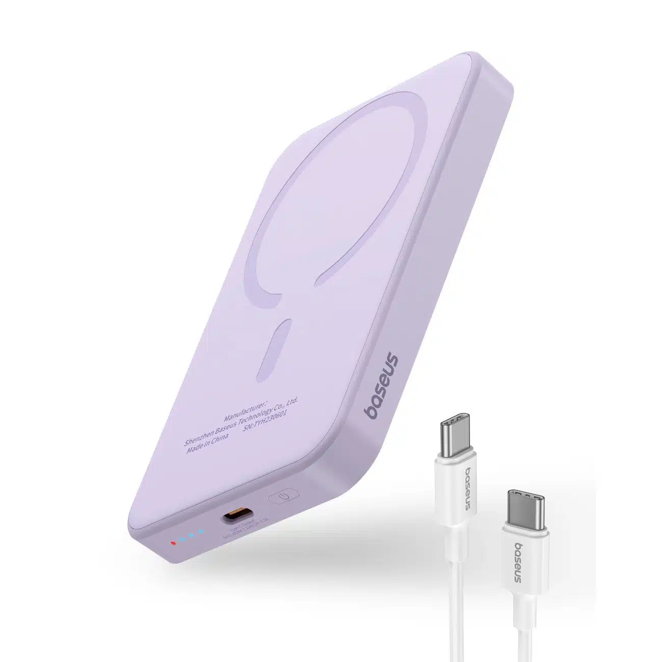 Baseus mini power bank 5000mAh 20W + καλώδιο USB-C (20V/3A) - μωβ - Image 3