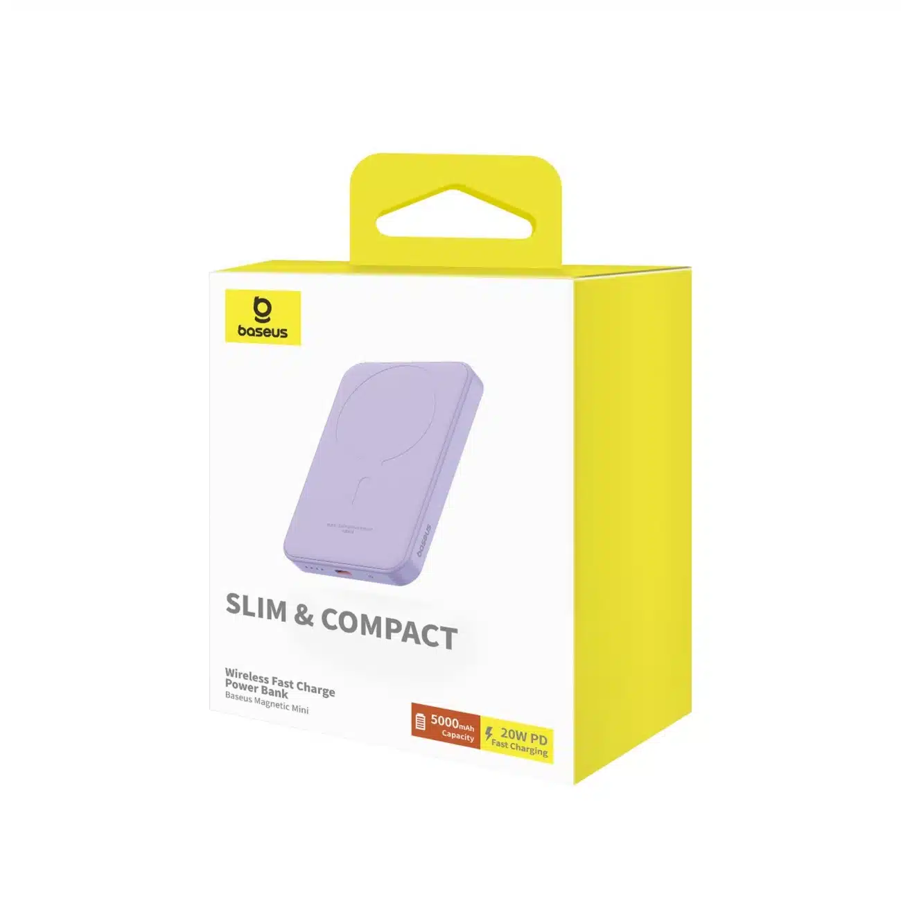 Baseus mini power bank 5000mAh 20W + καλώδιο USB-C (20V/3A) - μωβ - Image 4