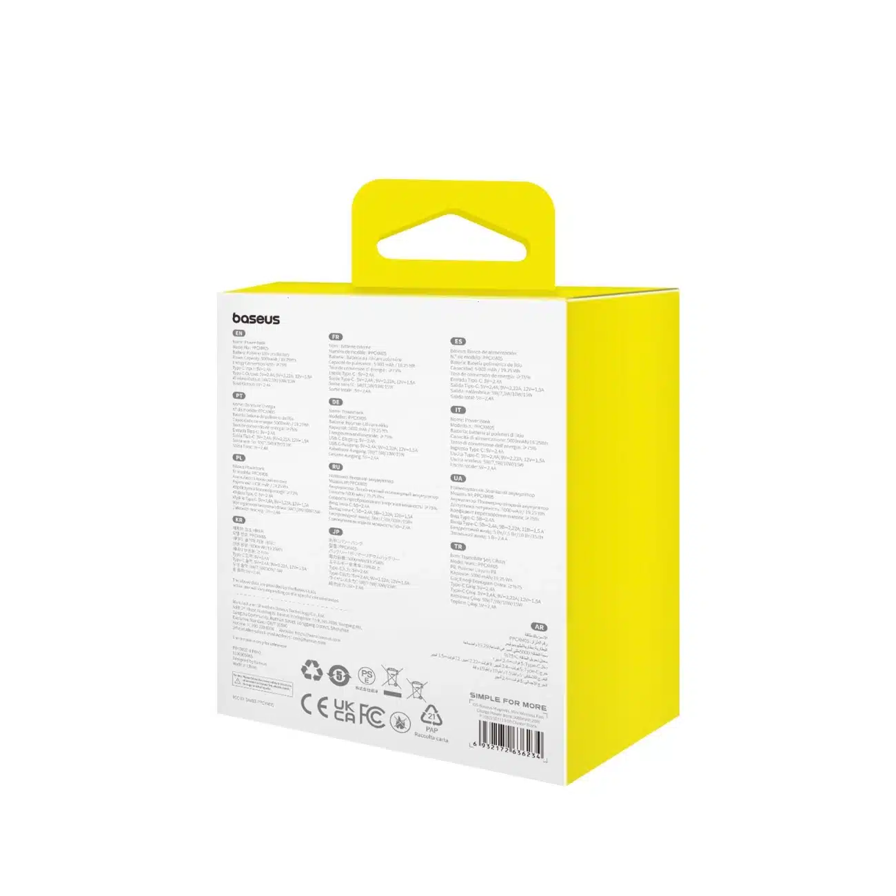 Baseus mini power bank 5000mAh 20W + καλώδιο USB-C (20V/3A) - μωβ - Image 5